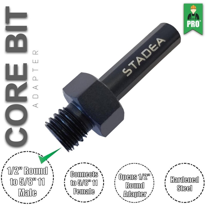 Stadea ADC101K Core Drill Bit Adapter for Threaded Diamond Core Drill Bit Hole Saw - Round to 5/8" 11 Male - Image 3